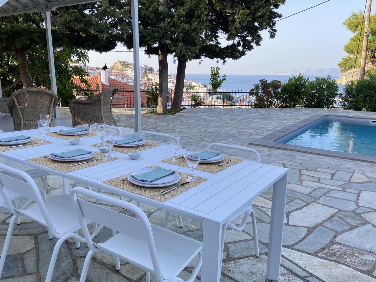 Villa Icelle Skopelos Town Sea View Swimming Pool Exterior photo